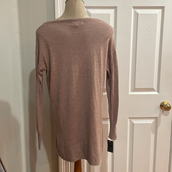 Mossimo sweater dress tunic short boat neck lavender Side vents women’s size M - Picture 4 of 8